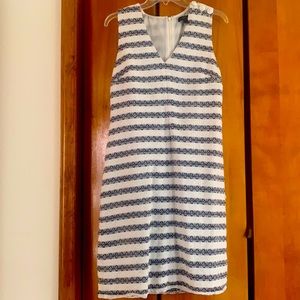 J. Crew Nautical White & Navy Dress 8
